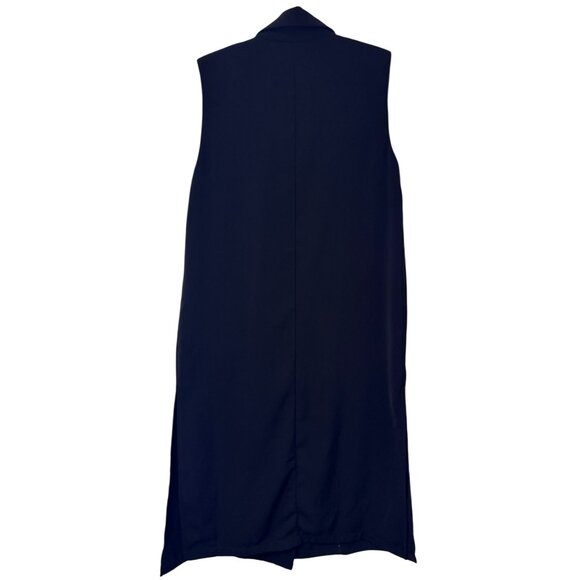 Forever 21 longline double-breasted vest black women's size S - Picture 7 of 10